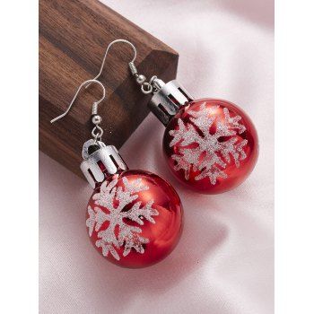 Christmas Earrings Bulb Snowflake Print Earrings