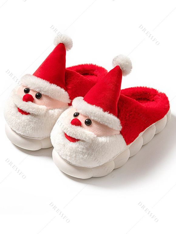 Cute Santa Claus Thick Platform Antiskid Christmas Slippers - Rouge EU (42-43)