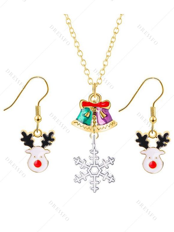 Accessoires de Noël Ensemble collier et boucles d'oreilles en canne colorée du Père Noël - multicolor B 