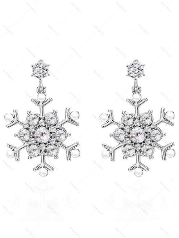 Boucles d'oreilles de Noël en fausses perles et flocons de neige - multicolor B 