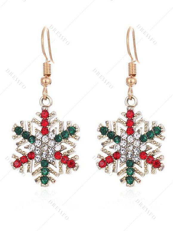 Collier flocon de neige en strass de Noël - multicolor A 