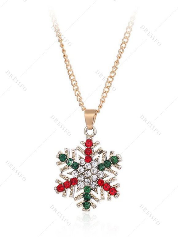 Collier flocon de neige en strass de Noël - multicolor A 