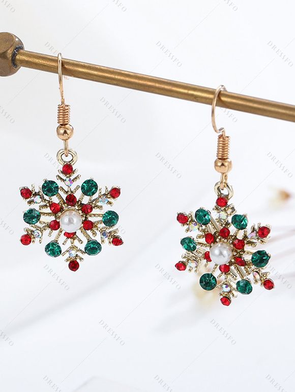 Collier flocon de neige en strass de Noël - multicolor A 