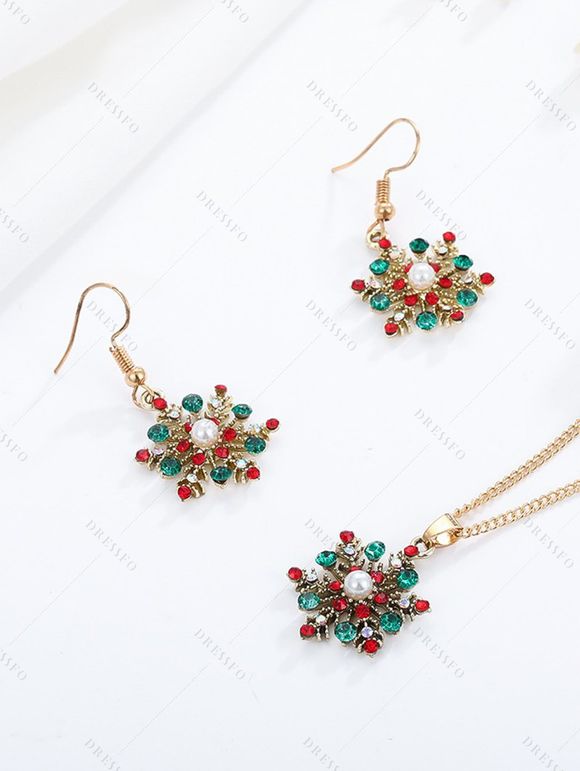 Collier flocon de neige en strass de Noël - multicolor A 