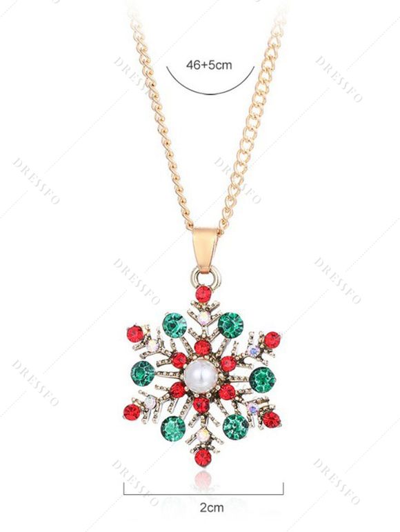 Collier flocon de neige en strass de Noël - multicolor B 
