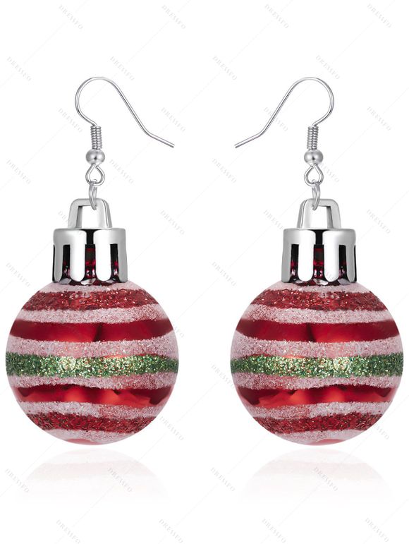 Boucles d'oreilles de Noël Boucles d'oreilles à imprimé flocon de neige - Rouge 