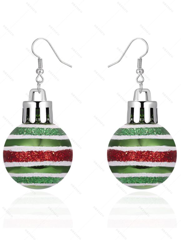 Boucles d'oreilles de Noël Boucles d'oreilles à imprimé flocon de neige - Vert 