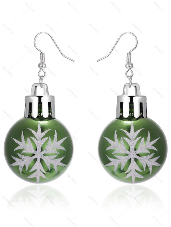 Boucles d'oreilles de Noël Boucles d'oreilles à imprimé flocon de neige - multicolor A 
