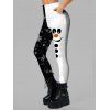 Leggings de Noël Colorblock Bonhomme de neige Imprimé Flocon de Neige Leggings Skinny - multicolor XXL | US 14
