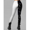 Leggings de Noël Colorblock Bonhomme de neige Imprimé Flocon de Neige Leggings Skinny - multicolor XXL | US 14