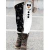Leggings de Noël Colorblock Bonhomme de neige Imprimé Flocon de Neige Leggings Skinny - multicolor XXL | US 14