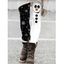 Leggings de Noël Colorblock Bonhomme de neige Imprimé Flocon de Neige Leggings Skinny - multicolor XXL | US 14