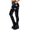 Leggings de Noël Leggings skinny à imprimé flocon de neige et étoiles - Noir XXL | US 14