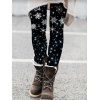 Leggings de Noël Leggings skinny à imprimé flocon de neige et étoiles - Noir XXL | US 14
