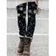 Leggings de Noël Leggings skinny à imprimé flocon de neige et étoiles - Noir XXL | US 14