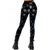 Leggings de Noël Leggings skinny à imprimé flocon de neige et étoiles - Noir XXL | US 14