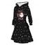 Robe à capuche de Noël Père Noël Flocon de neige Lettre Imprimé Robe à capuche à lacets - Noir XXL | US 14