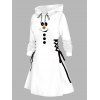Robe à capuche de Noël à imprimé géométrique bonhomme de neige Robe à capuche à lacets - Blanc XXL | US 14