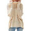 Pull de couleur unie en maille torsadée à col roulé et ajouré - Beige XL | US 10