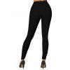 Leggings de Noël Leggings skinny imprimés bonhomme de neige et flocon de neige - Noir XXL | US 14