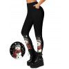 Leggings de Noël Leggings skinny imprimés bonhomme de neige et flocon de neige - Noir XXL | US 14