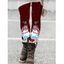 Leggings de Noël Leggings skinny imprimés flocons de neige et bonhomme de neige - Rouge foncé XXL | US 14