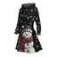 Robe à capuche de Noël, imprimé bonhomme de neige et flocon de neige, robe à capuche à lacets - Noir XXXXXL | US 20