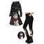Christmas Women Outfit Snowman Snowflake Print Hoodie Dress and Leggings Set - Noir S | US 4
