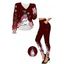 Christmas Women Outfit Snowflake Snowman Print Sweater and Leggings Set - Rouge foncé S | US 4