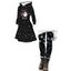 Christmas Women Outfit Santa Claus Snowflake Print Hoodie Dress and Leggings Set - Noir S | US 4