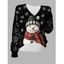 Pull en tricot de Noël avec imprimé bonhomme de neige et flocon de neige - Noir XL | US 10