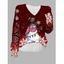 Pull en tricot de Noël à imprimé flocon de neige et bonhomme de neige color-block - Rouge Vineux XL | US 10