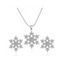 Ensemble collier et boucles d'oreilles flocon de neige en strass, accessoires de Noël - Argent 