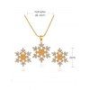 Ensemble collier et boucles d'oreilles flocon de neige en strass, accessoires de Noël - d'or 