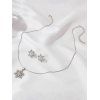 Ensemble collier et boucles d'oreilles flocon de neige en strass, accessoires de Noël - Argent 