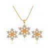 Ensemble collier et boucles d'oreilles flocon de neige en strass, accessoires de Noël - d'or 
