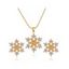 Ensemble collier et boucles d'oreilles flocon de neige en strass, accessoires de Noël - Argent 