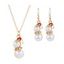 Ensemble de boucles d'oreilles et collier en strass avec perles artificielles et bonhomme de neige - Blanc 
