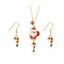 Accessoires de Noël Ensemble collier et boucles d'oreilles en canne colorée du Père Noël - multicolor B 
