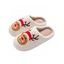 Cute Elk Print Faux Fur Slip On Christmas Slippers - Blanc de Crème EU (36-37)