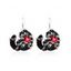 Boucles d'oreilles de Noël, imprimé chat et flocon de neige, boucles d'oreilles de fête - Blanc 