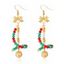 Boucles d'oreilles de fête de Noël en forme de cloche et de nœud papillon en perles colorées - multicolor C 