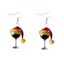 Boucles d'oreilles de fête en verre à vin avec chapeau de Noël - Noir 