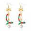 Boucles d'oreilles de fête de Noël en forme de cloche et de nœud papillon en perles colorées - multicolor C 