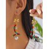 Boucles d'oreilles de fête de Noël en forme de cloche et de nœud papillon en perles colorées - multicolor B 