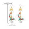 Boucles d'oreilles de fête de Noël en forme de cloche et de nœud papillon en perles colorées - multicolor B 