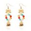 Boucles d'oreilles de fête de Noël en forme de cloche et de nœud papillon en perles colorées - multicolor C 