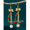 Boucles d'oreilles de fête de Noël en forme de cloche et de nœud papillon en perles colorées - multicolor B 