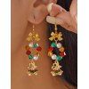 Boucles d'oreilles de fête de Noël en forme de cloche et de nœud papillon en perles colorées - multicolor D 