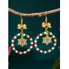 Boucles d'oreilles de fête de Noël en forme de cloche et de nœud papillon en perles colorées - multicolor C 